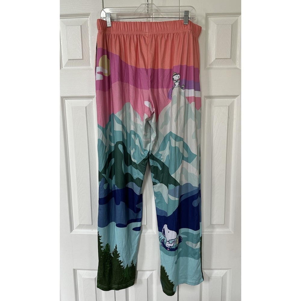 Brief Insanity Peanuts Snoopy Cosmic Camping Mountain Sunset Pajama Pants XL